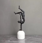 Accessible Luxury Minimalist Creative Black Cast Iron Marble Figure Sculpture Decoration Home Living... - House Of Avana