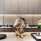 Horse Head Sculpture - Modern Black Silent, back view - House Of Avana