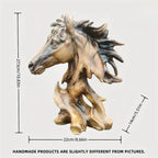 Horse Head Sculpture - Modern Black Silent, side view - House Of Avana