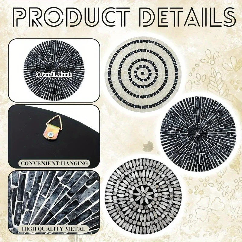 Tioncy S 11. Inches Mother of Pearl Shell Plate Coastal Wall Art Mosaic Wall Sculpture Shell Handmade... - House Of Avana