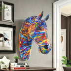 3d Horse Head Wall Art - Modern Black Sculpture, back view - House Of Avana
