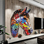3d Horse Head Wall Art - Modern Black Sculpture, side view - House Of Avana