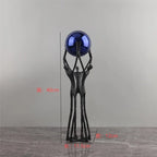 Black Iron Figure - Modern Silver Accent, angled view - House Of Avana