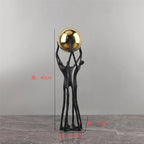 Black Iron Figure - Modern Silver Accent, close-up view - House Of Avana