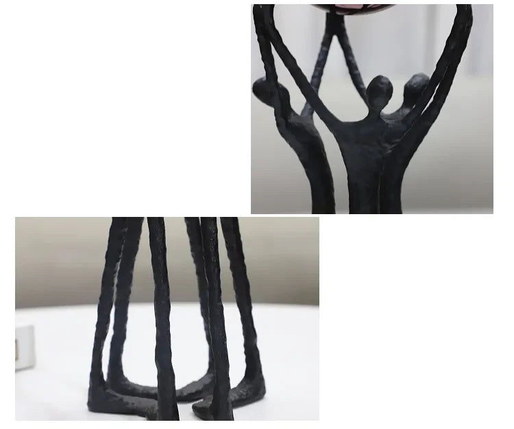Black Iron Figure - Modern Silver Accent, in-use display - House Of Avana