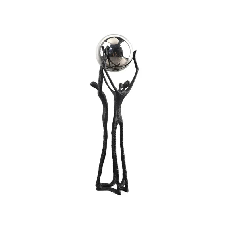 Black Iron Figure - Modern Silver Accent, lifestyle image - House Of Avana