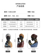 African Statue - Black Mother Child Figure, dimensions view - House Of Avana