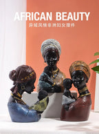 African Statue - Black Mother Child Figure, lifestyle image - House Of Avana