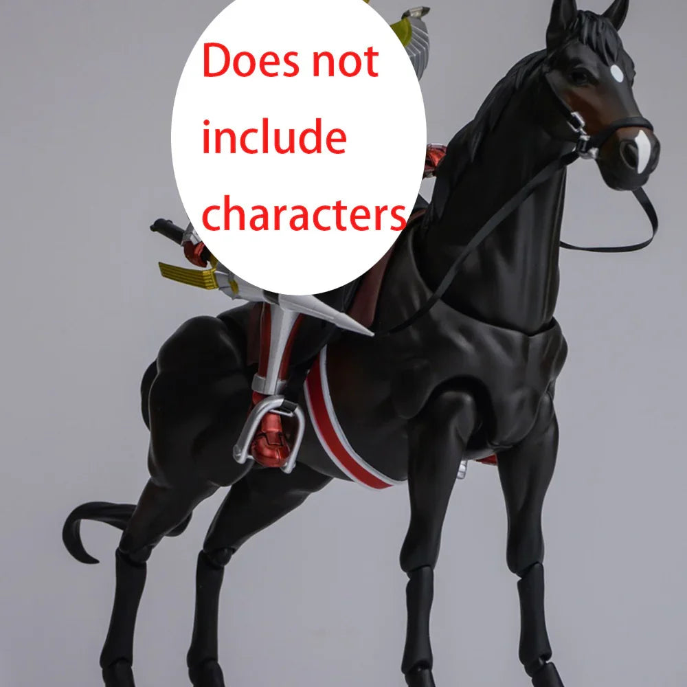 14-inch Collectible Anime Horse Statue - Detailed Pvc Model with Black & Brown/red Colors, Equipped with... - House Of Avana