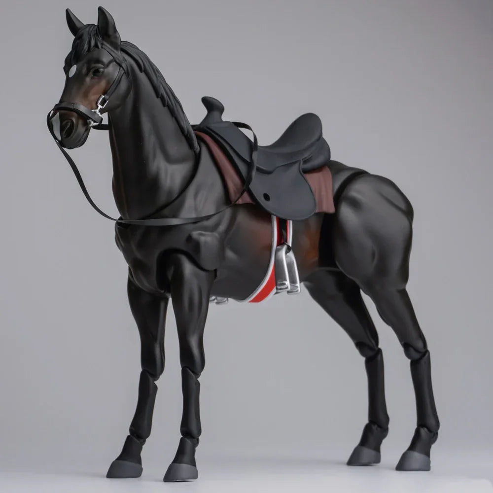 14-inch Collectible Anime Horse Statue - Detailed Pvc Model with Black & Brown/red Colors, Equipped with... - House Of Avana