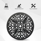 23.6" Round Cast Aluminum Patio Side Table - Antique Black Weather-resistant Outdoor Bistro Table with... - House Of Avana