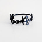 Black Thankful Napkin Ring Tea + Linen