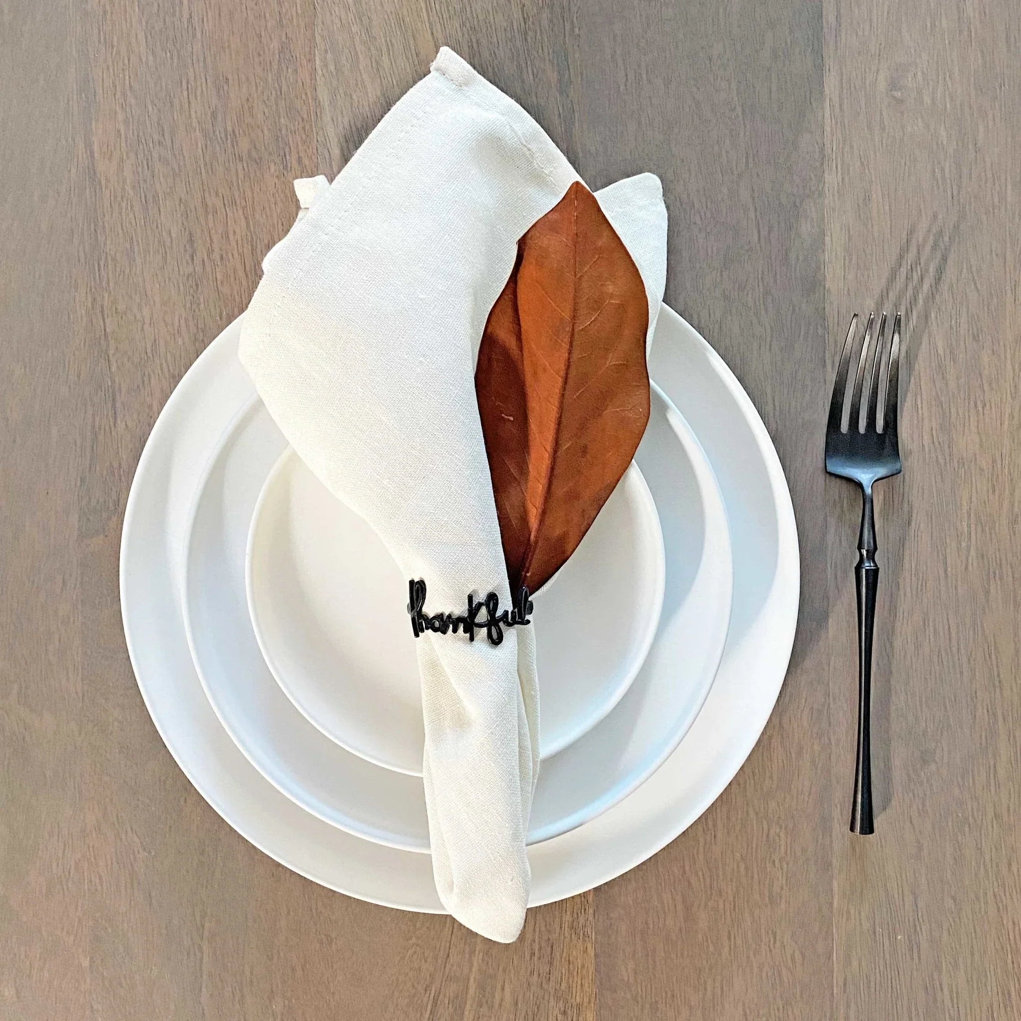 Black Thankful Napkin Ring - House Of Avana