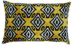 Canvello Black and Yellow Throw Pillows for Couch with Down Insert - 16x24 in, front view - House Of Avana
