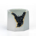 BLACK TOURMALINE GEODE PLANTER AURA 8 HOME