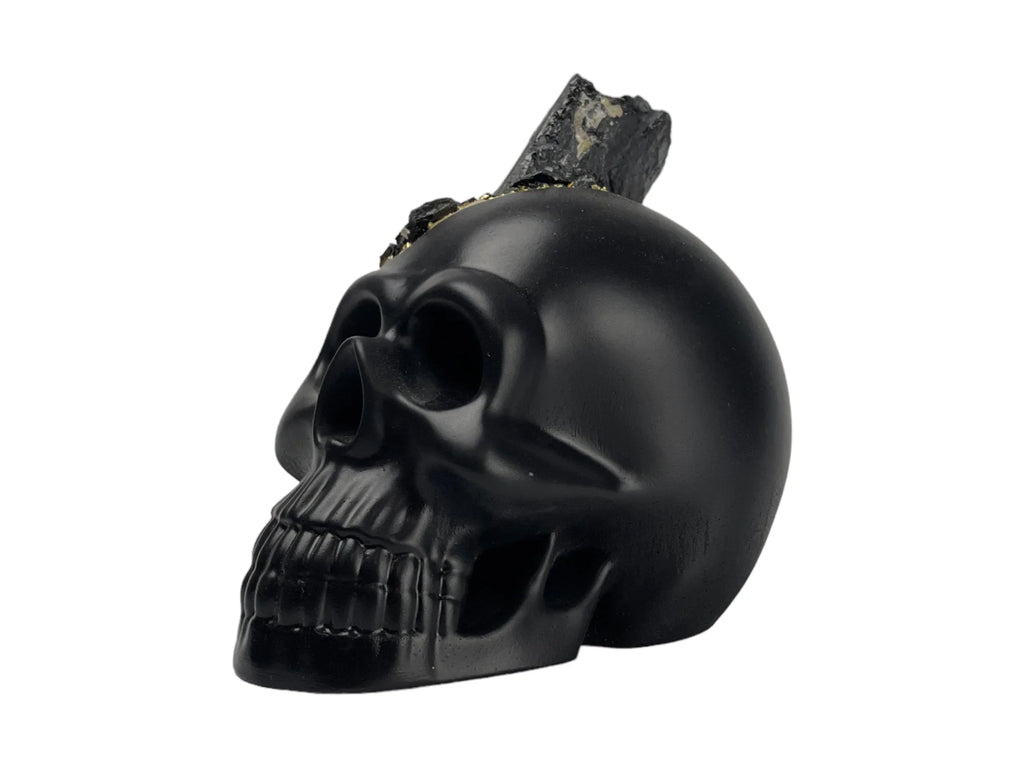 Black Tourmaline Skull Head (black) - House Of Avana