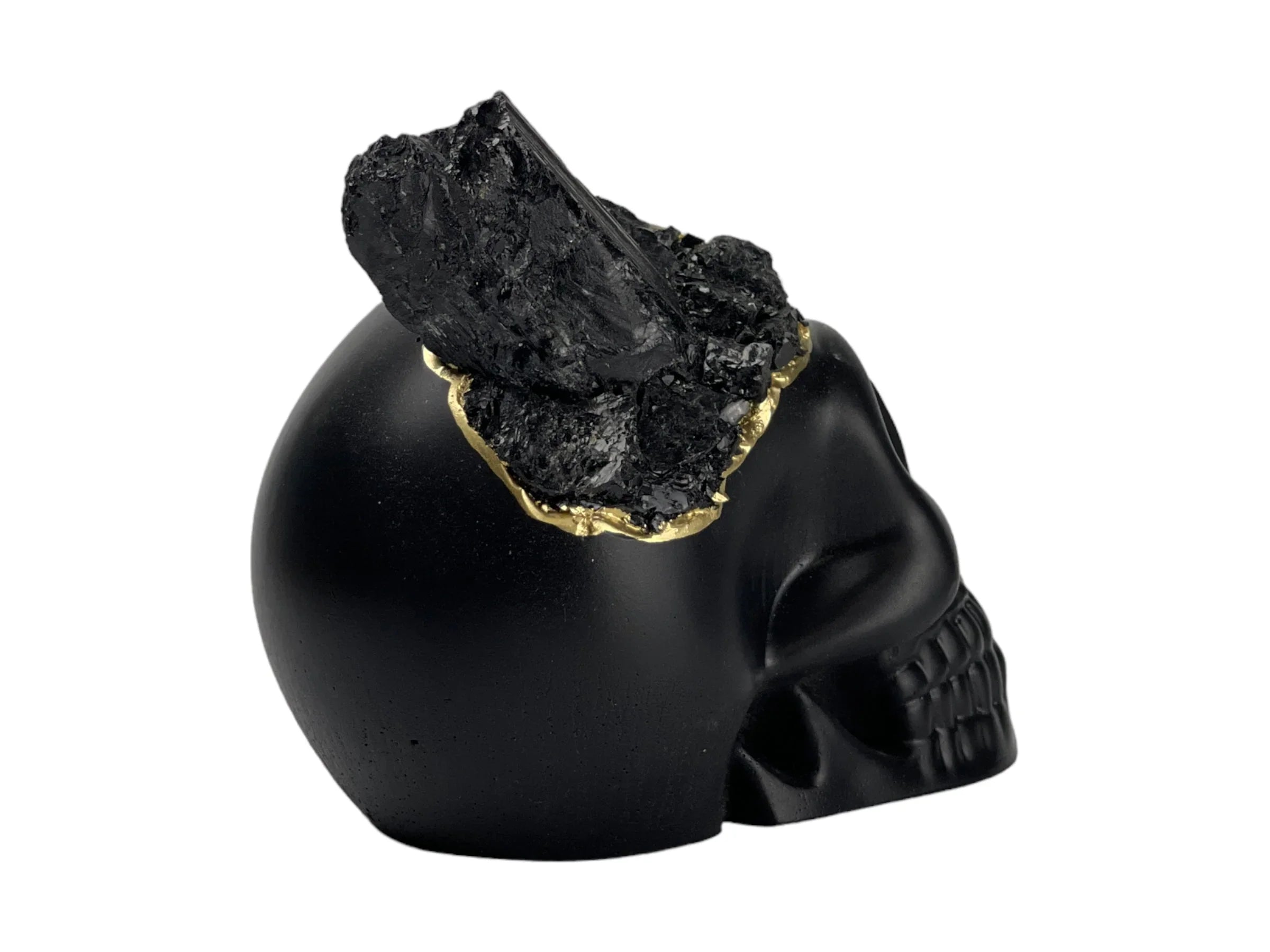 Black Tourmaline Skull Head (black) - House Of Avana