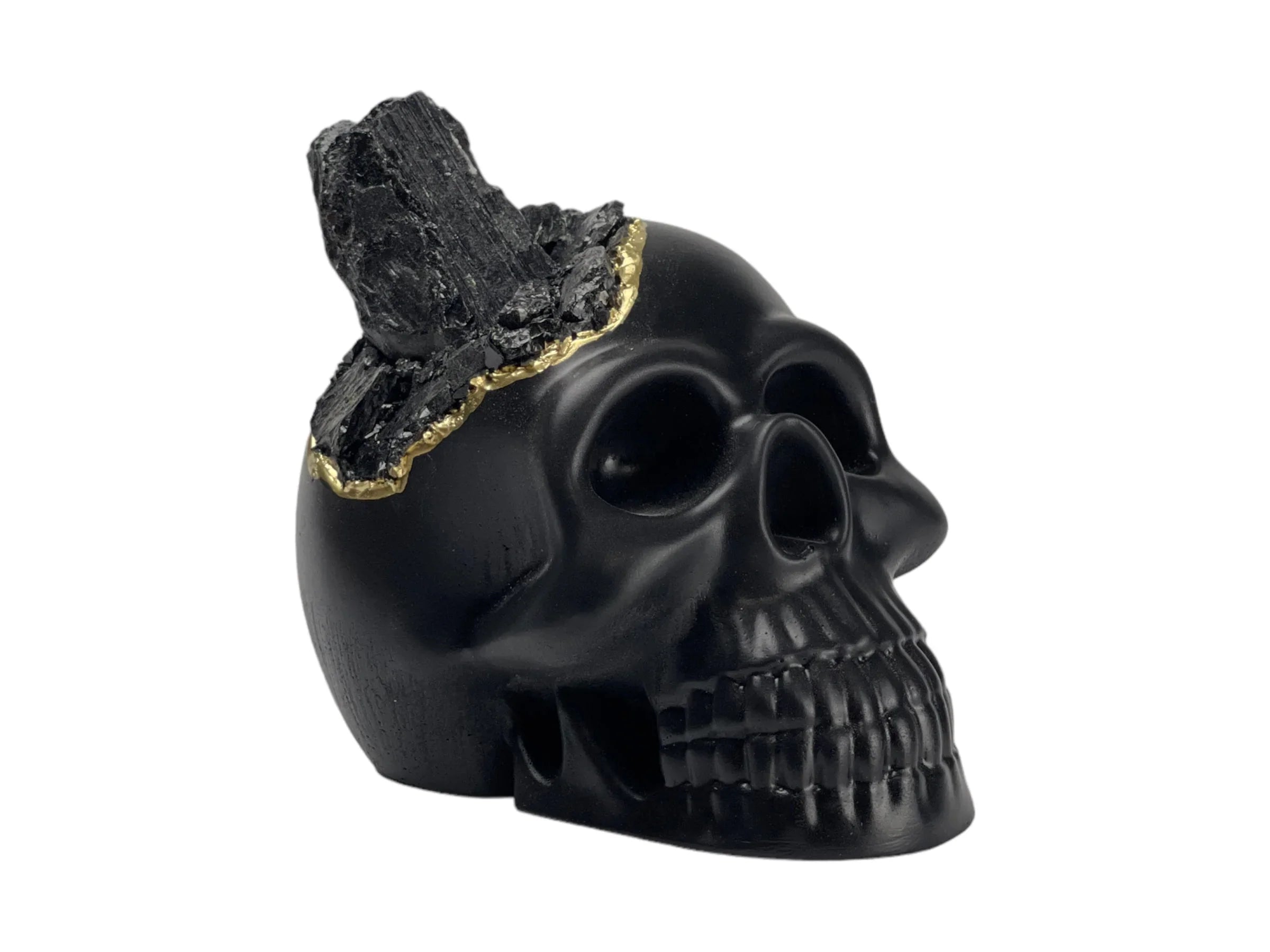 Black Tourmaline Skull Head (black) - House Of Avana