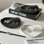 Jewelry Tray - Multifunctional Ceramic Black, angled view - House Of Avana