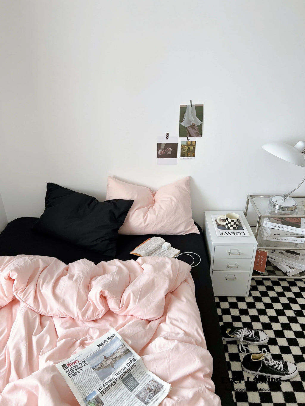 Black Washed Cotton Bedding Set Ever Lasting