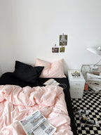 Black Washed Cotton Bedding Set Ever Lasting