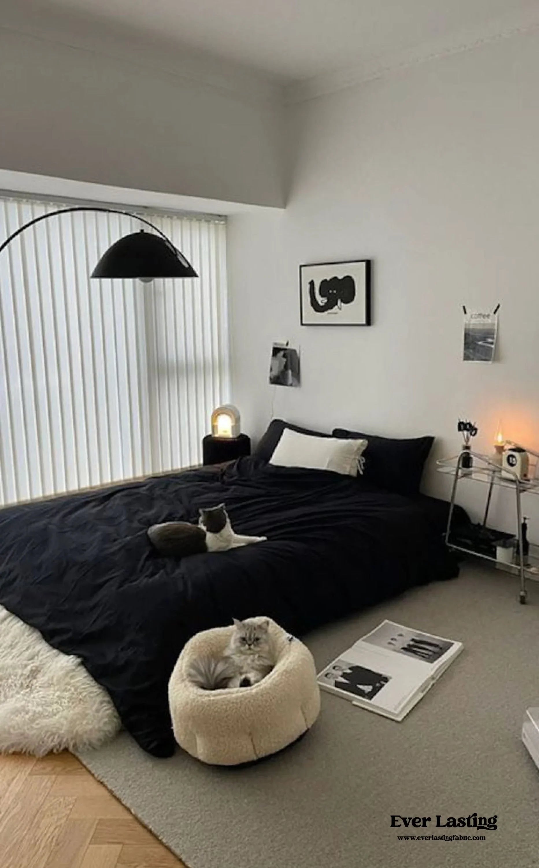 Black Washed Cotton Bedding Set Ever Lasting