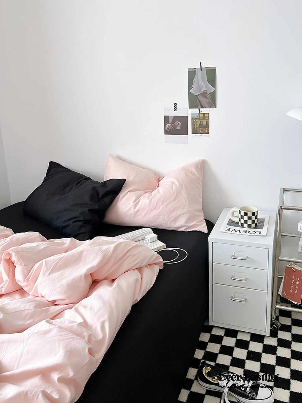 Black Washed Cotton Bedding Set Ever Lasting