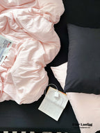 Black Washed Cotton Bedding Set Ever Lasting