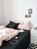 Black Washed Cotton Bedding Set Ever Lasting