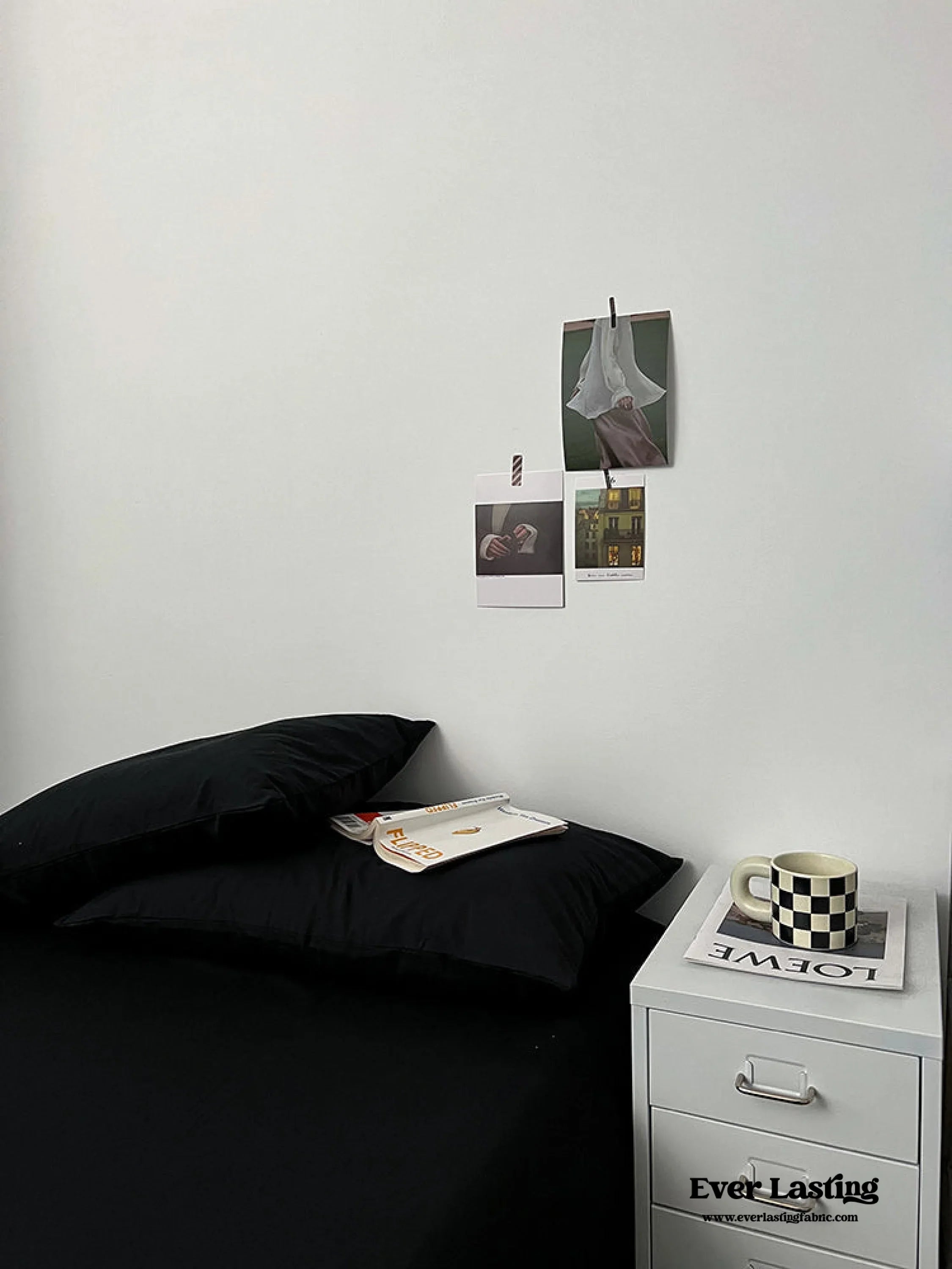 Black Washed Cotton Bedding Set Ever Lasting