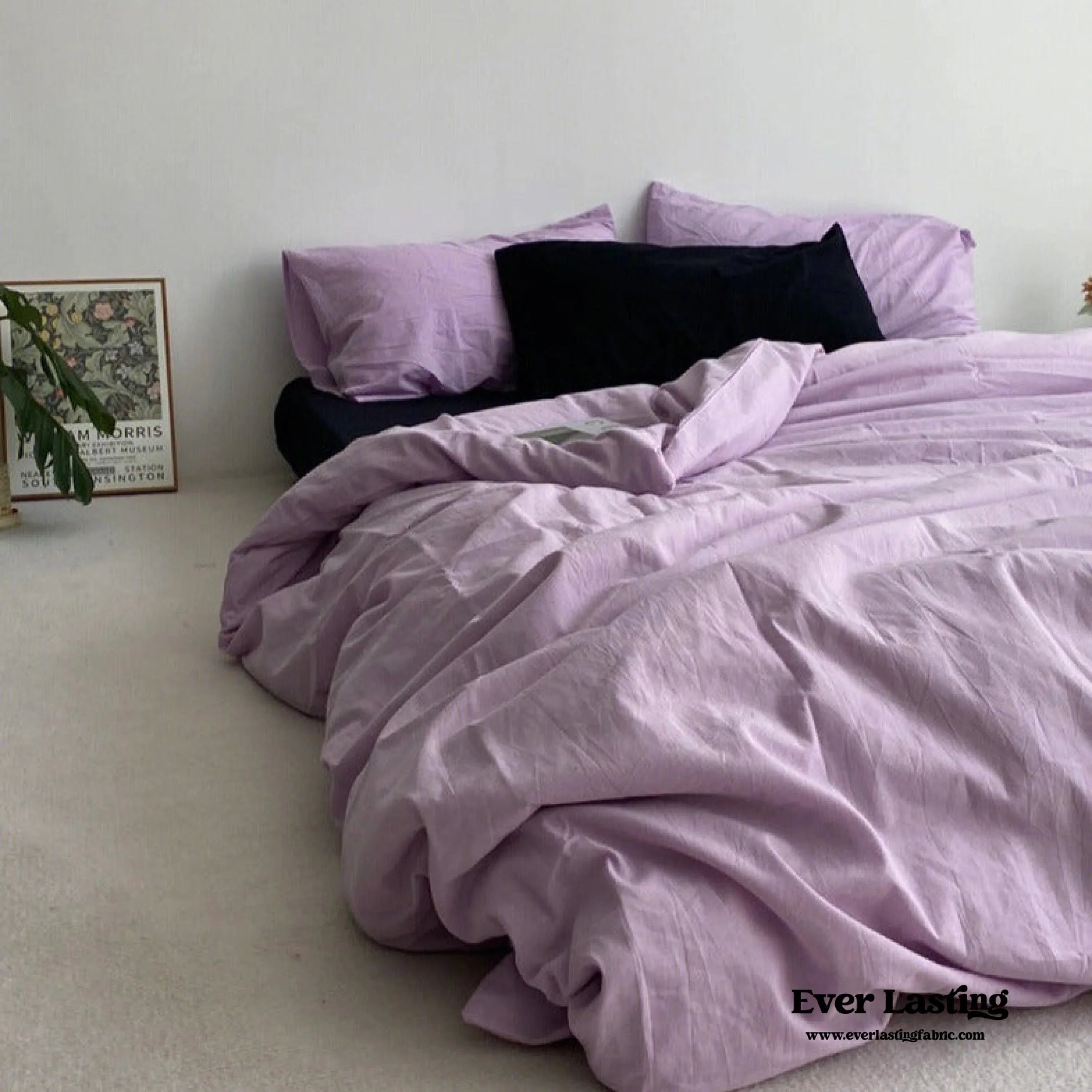 Black Washed Cotton Bedding Set Ever Lasting
