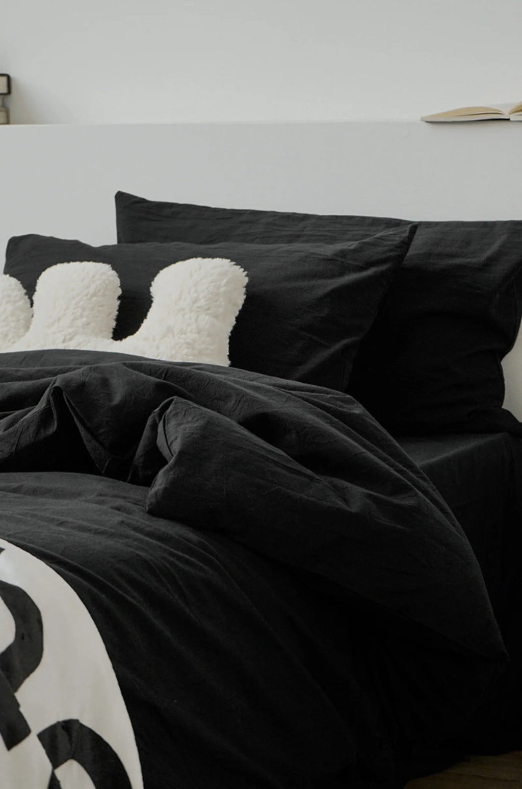 Black Washed Cotton Bedding Set Ever Lasting