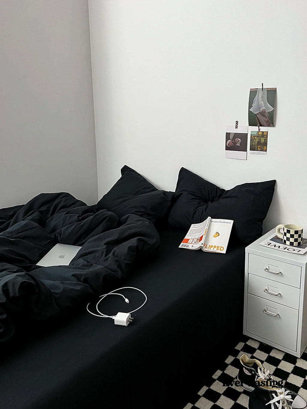 Black Washed Cotton Bedding Set Ever Lasting
