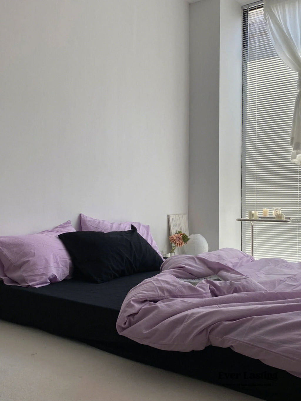 Black Washed Cotton Bedding Set Ever Lasting