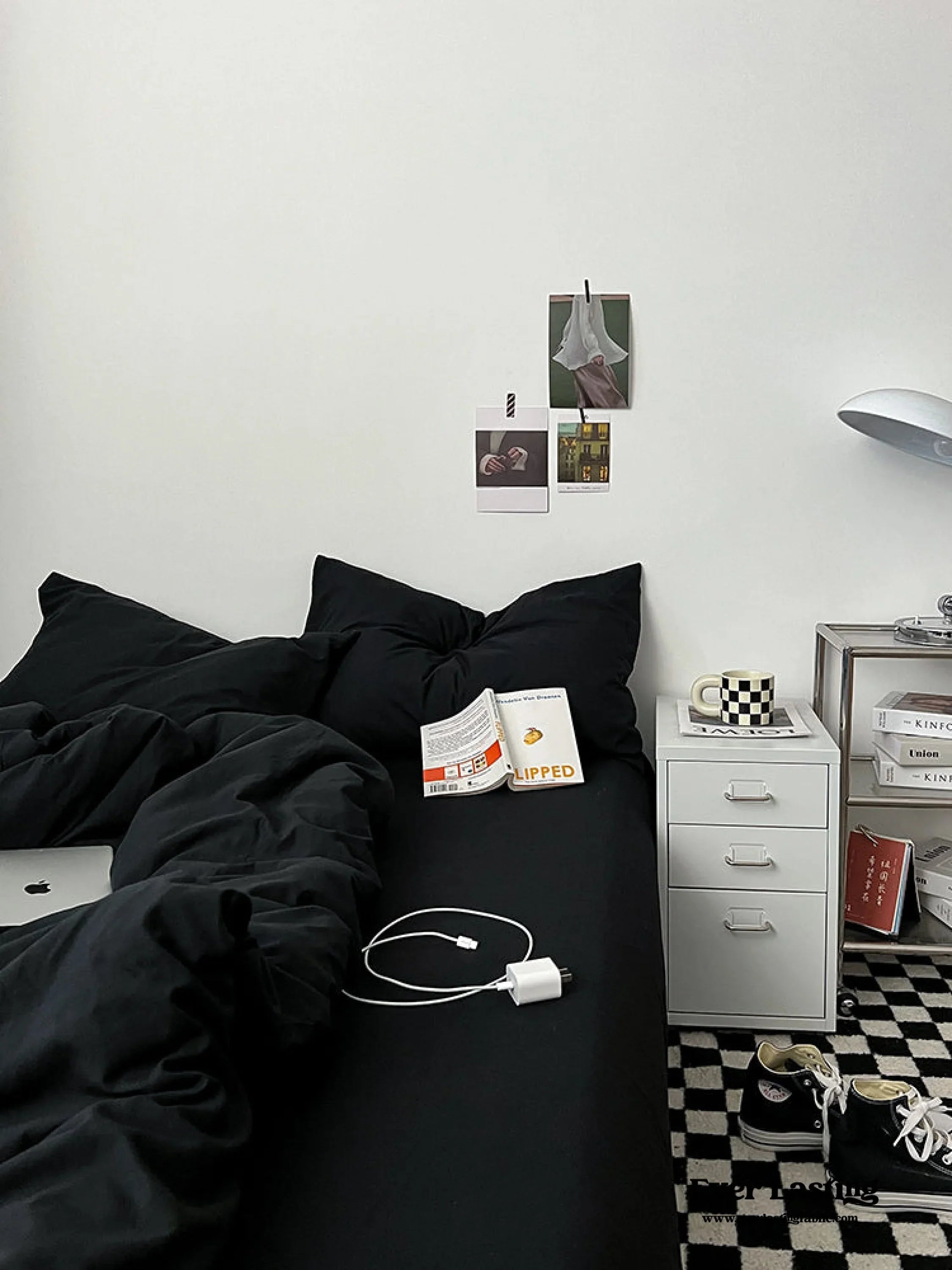 Black Washed Cotton Bedding Set Ever Lasting