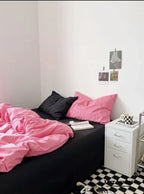 Black Washed Cotton Bedding Set Ever Lasting