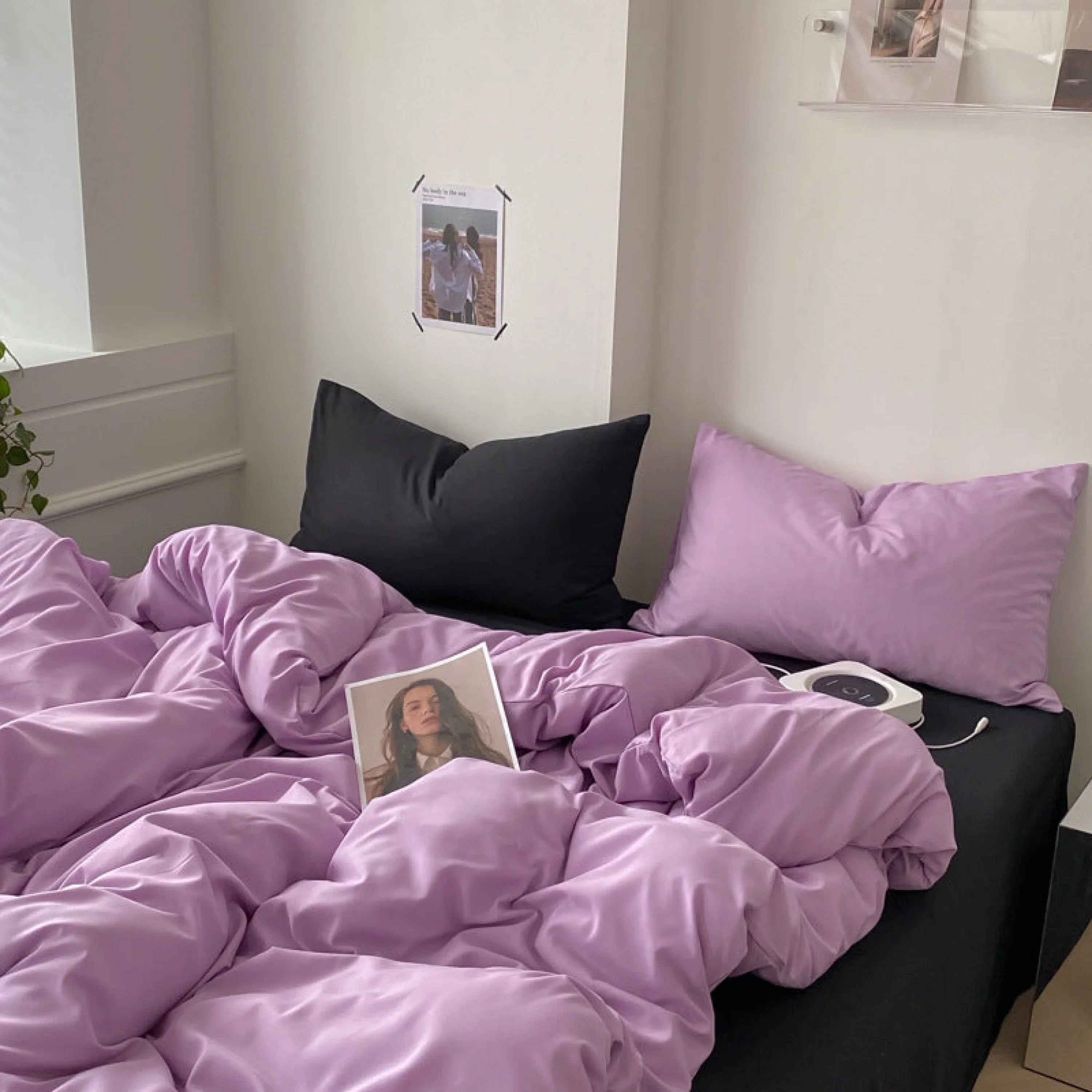 Black Washed Cotton Bedding Set Ever Lasting