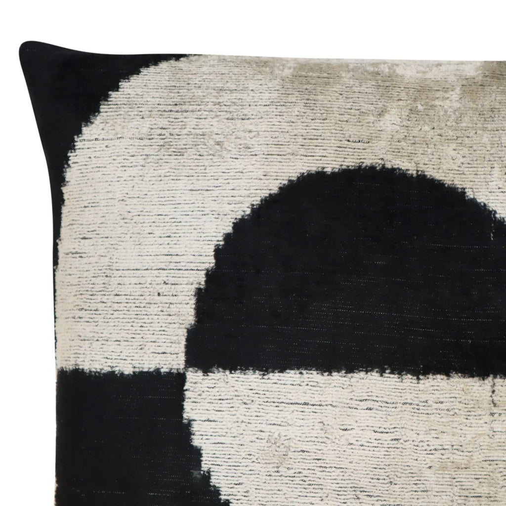 Canvello Abstract Black White Pillows with Luxury Decorative Cover - 16x16 in, back view - House Of Avana