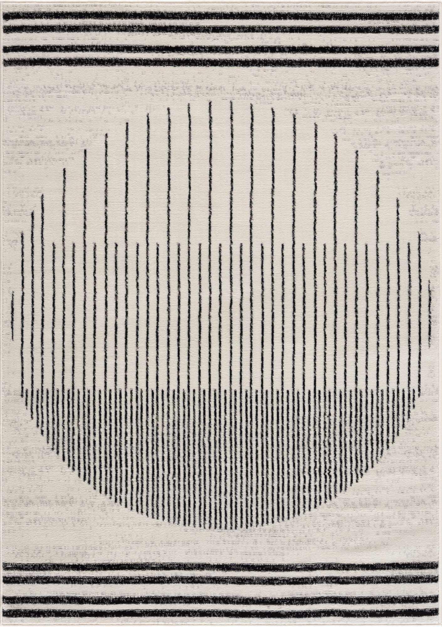 Angus Abstract Black and White Area Rug - House Of Avana