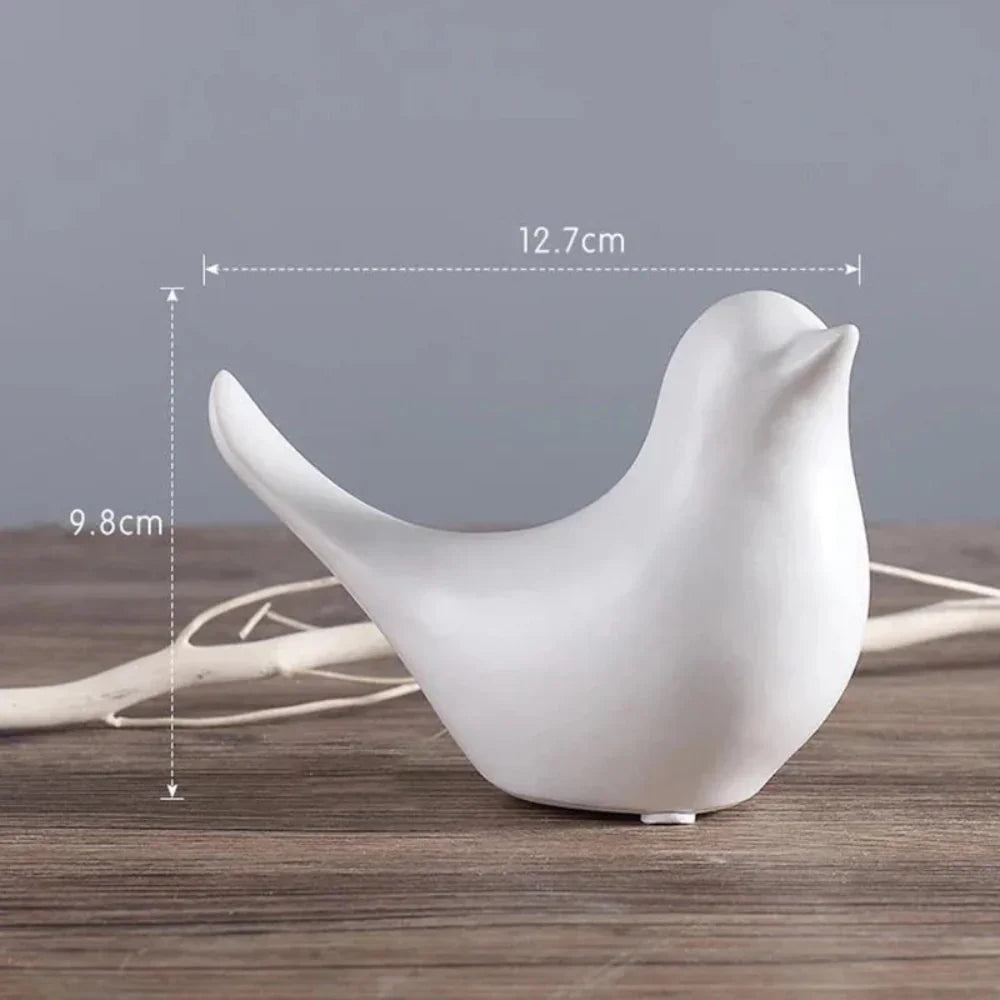 Bird Figurine Sizes Nordic Ceramic Black White Animal Statue Jewelry Home Decoration Living Room Table... - House Of Avana