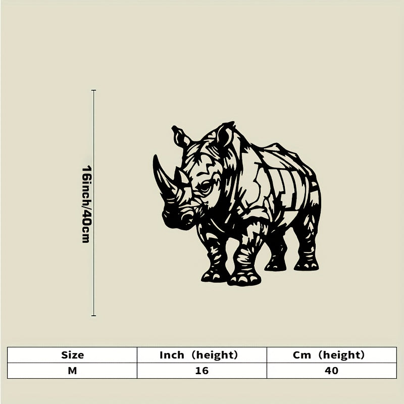 Metal Wall Art Featuring Rhinoceroses. Stylish Black and White Design of Rhinoceros Art. Great for Gifts... - House Of Avana