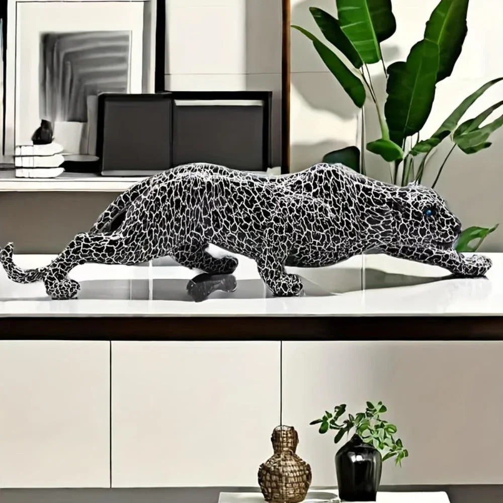 Figurine - Decorative Black White Animal, side view - House Of Avana