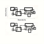 S Modern Geometric Metal Wall Art Set - Black & White Abstract Line Design, Horizontal Iron Panel with... - House Of Avana