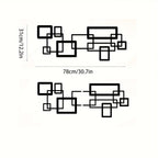 S Modern Geometric Metal Wall Art Set - Black & White Abstract Line Design, Horizontal Iron Panel with... - House Of Avana