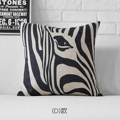 Nordic Black White Zebra Pillow Cover Leopard Geometric Cushion Home Decorative Office Sofa Pillowcase - House Of Avana
