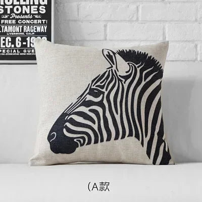 Nordic Black White Zebra Pillow Cover Leopard Geometric Cushion Home Decorative Office Sofa Pillowcase - House Of Avana