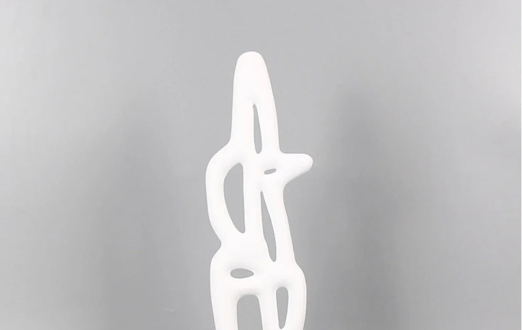 Geometric Sculpture - Black White Hollow Design, alternate view - House Of Avana