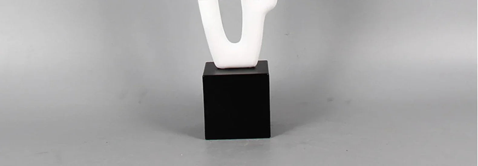 Geometric Sculpture - Black White Hollow Design, alternate view - House Of Avana