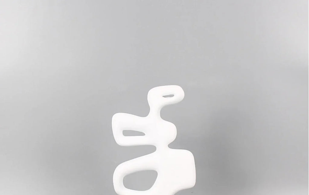 Geometric Sculpture - Black White Hollow Design, alternate view - House Of Avana