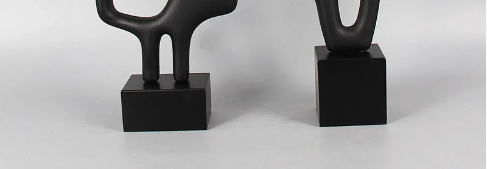 Geometric Sculpture - Black White Hollow Design, angled view - House Of Avana